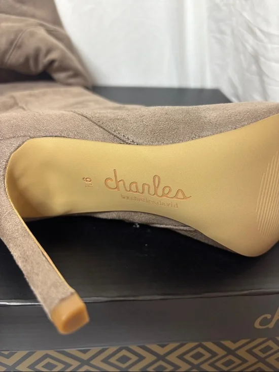 Charles by Charles David Taupe Microsuede Knee Boot (Daya) - Picture 9 of 11